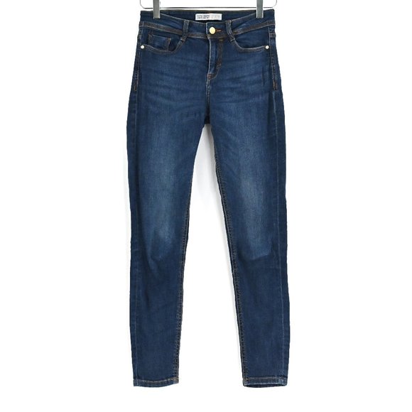 ZARA BASIC Z1975 Denim Dark Wash Skinny Jeans #H04 - Picture 2 of 9